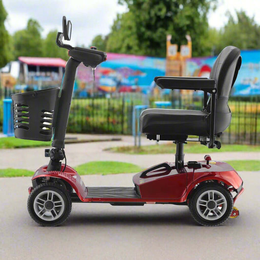 MS018 Electric mobility scooter with flip-up armrests and adjustable tiller