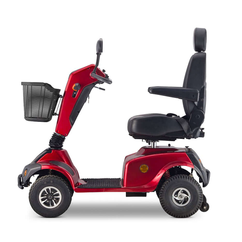 360-degree swivel leather seat with high backrest for mobility scooter