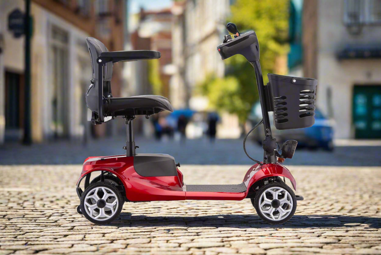 Core mobility scooter side view with basket