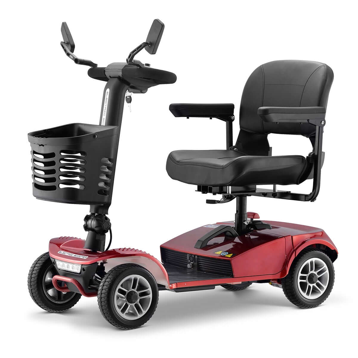 MS018 Electric mobility scooter with rotating PU leather seat and front storage basket