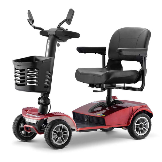 MS018 Electric mobility scooter with rotating PU leather seat and front storage basket